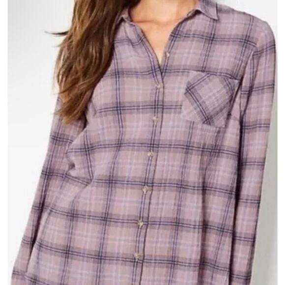 Tops - J.Jill Purple and Blue Flannel